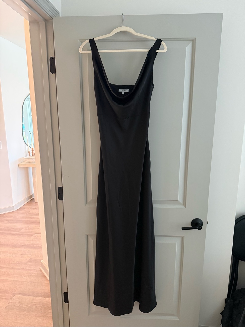 RIHOAS Black Cowl Neck Maxi Dress